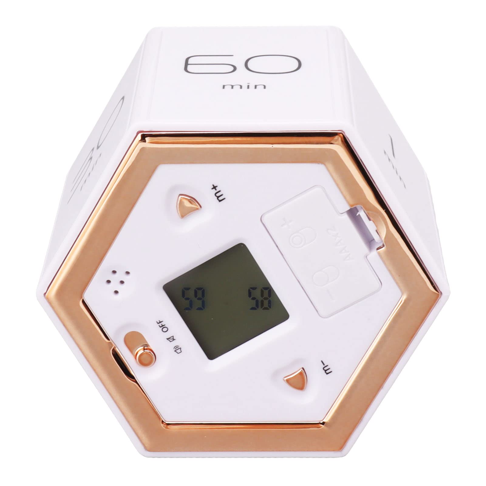 Hex Timer, Hex Flip Timer Compact Magnetic Mute Function for Classroom to Study (White)-image-46