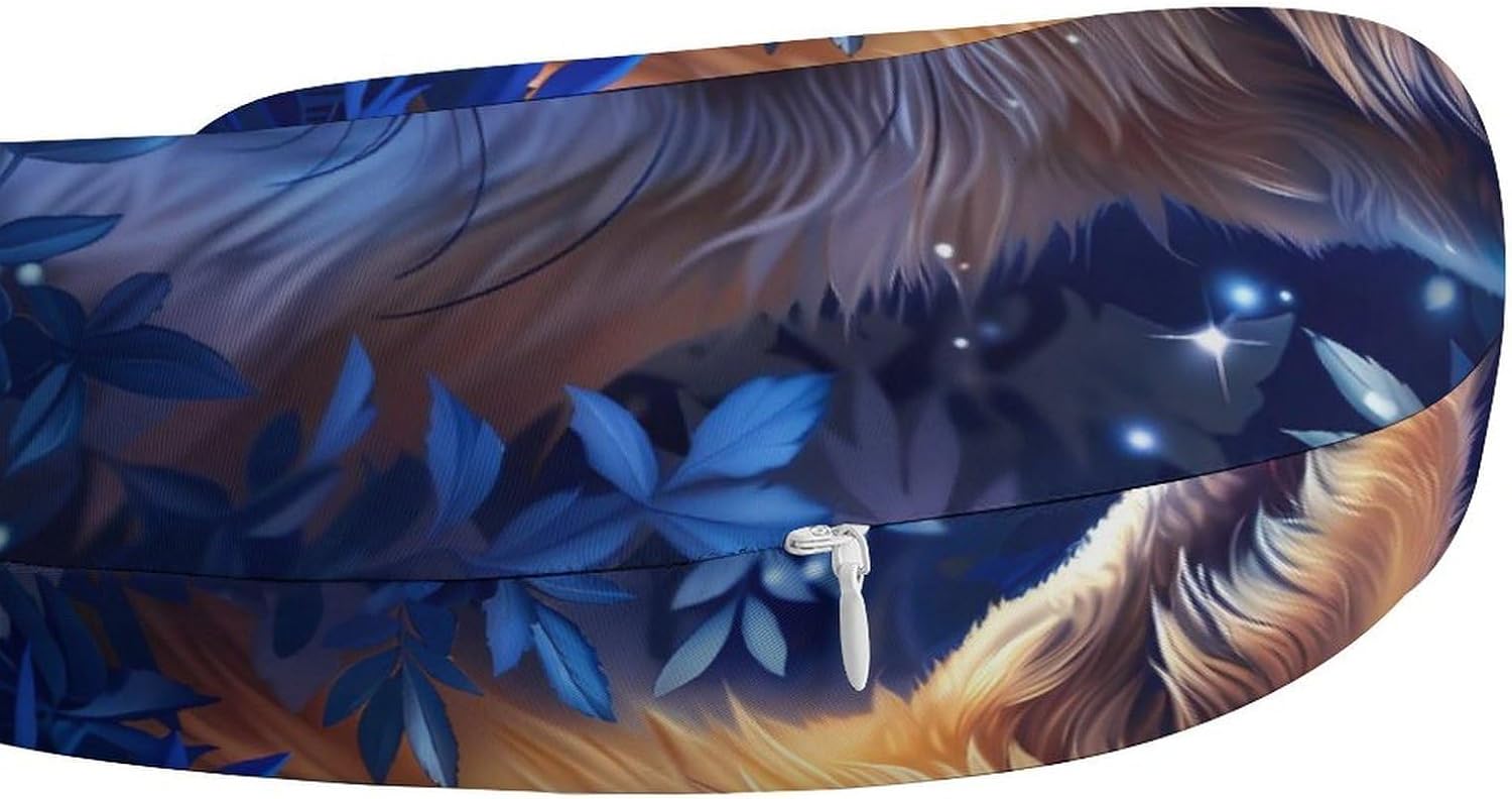 Cute Fox Travel Pillow U Shape Neck Pillow Washable Pillowcase for Sleeping Chair