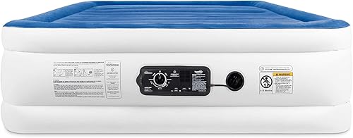 Miniatura 2 de SoundAsleep Productos SoundAsleep CloudNine Series Queen colchón de aire con tecnología de bomba inteligente dual parte superior azul y cuerpo beige