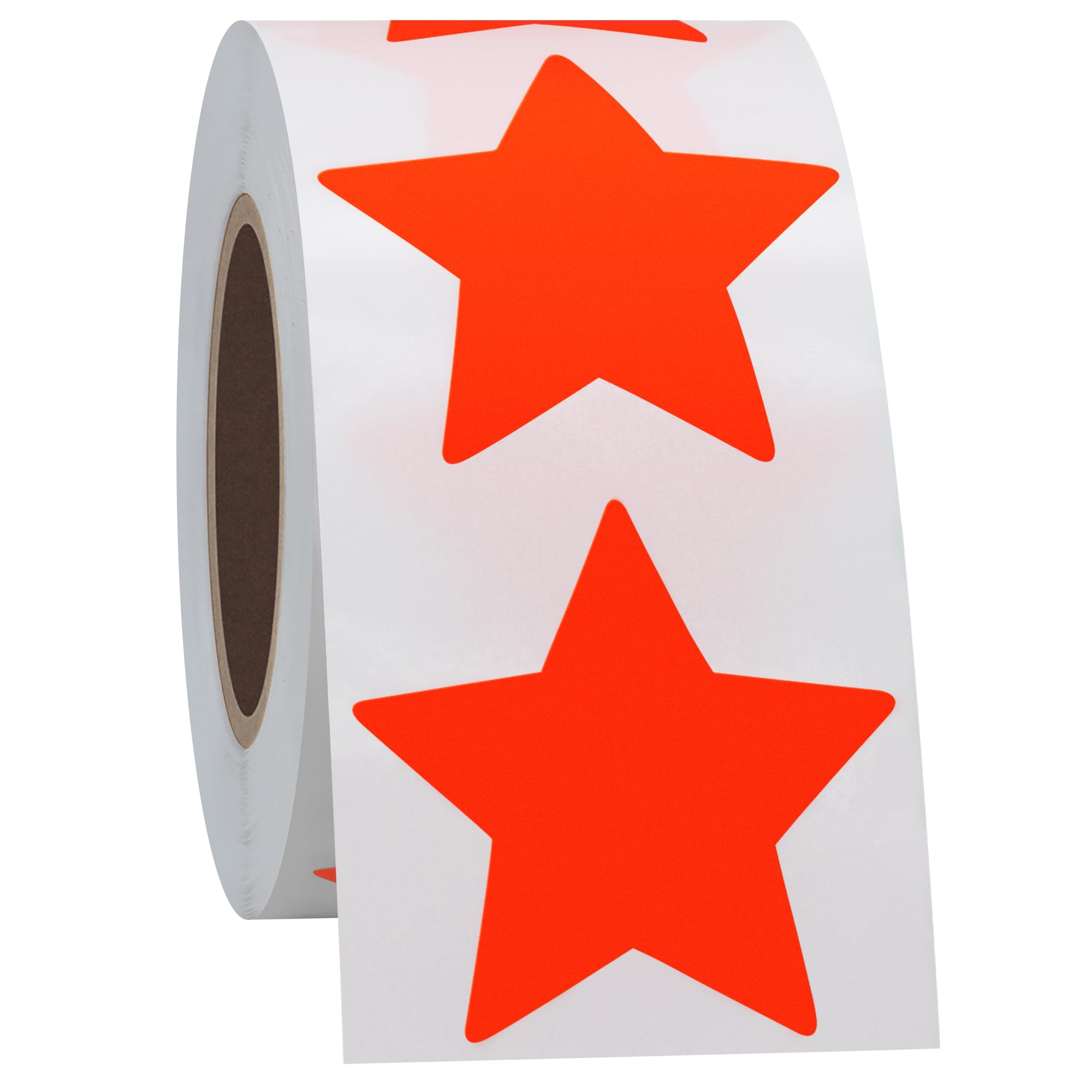 Hylabelest 38mm Fluorescent Red Star Shape Paper Sticker Labels Packaging Seals Crafts Wedding Favor Tag Labels 500 Total Per Roll - Image 4