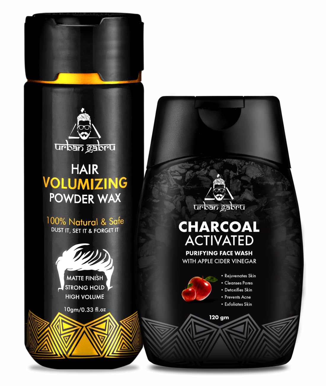 Urbangabru Hair Volumizing Powder 10 GM & Charcoal Face Wash 120 GM - Men's Grooming Combo Kit-image-0