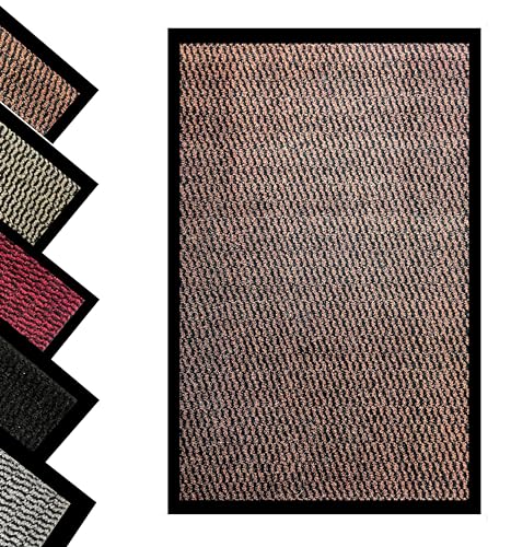 Pagnanno. - Dirt Trapper Door Mat - Indoor/Outdoor non-slip Washable Barrier Door Mat, Heavy Duty Entrance Rug Shoes Scraper, Super Absorbent Front Doormat Carpet (Dark Brown, 40x60cm (Pack of 1))