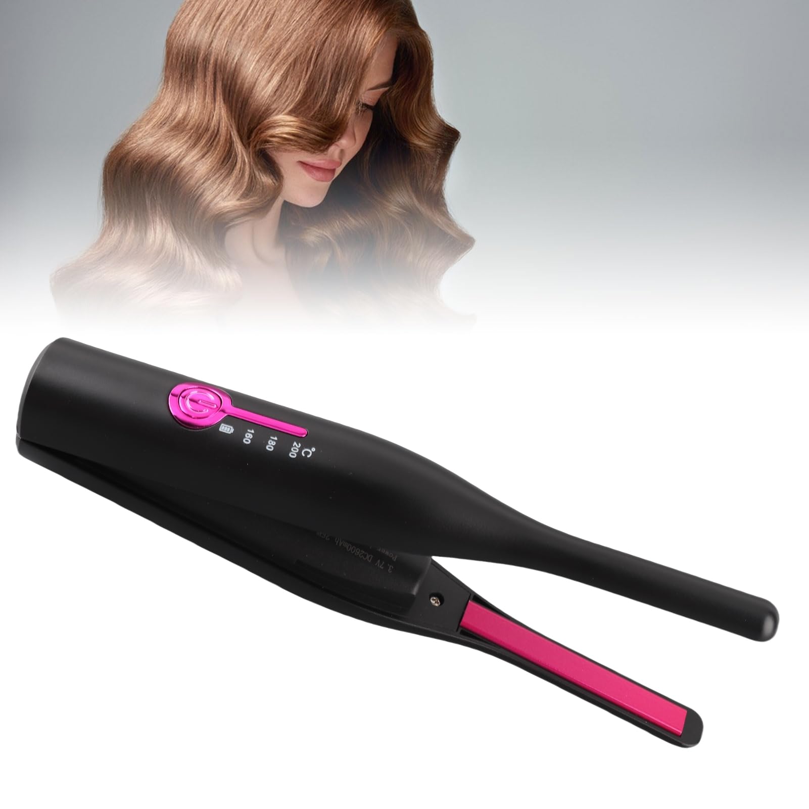 Kabelloses Mini Glätteisen für kurzes Haar, schmales Pencil Glätteisen für Pony und Pixie Cut, 2 in 1 Styler mit einstellbarer Temperatur