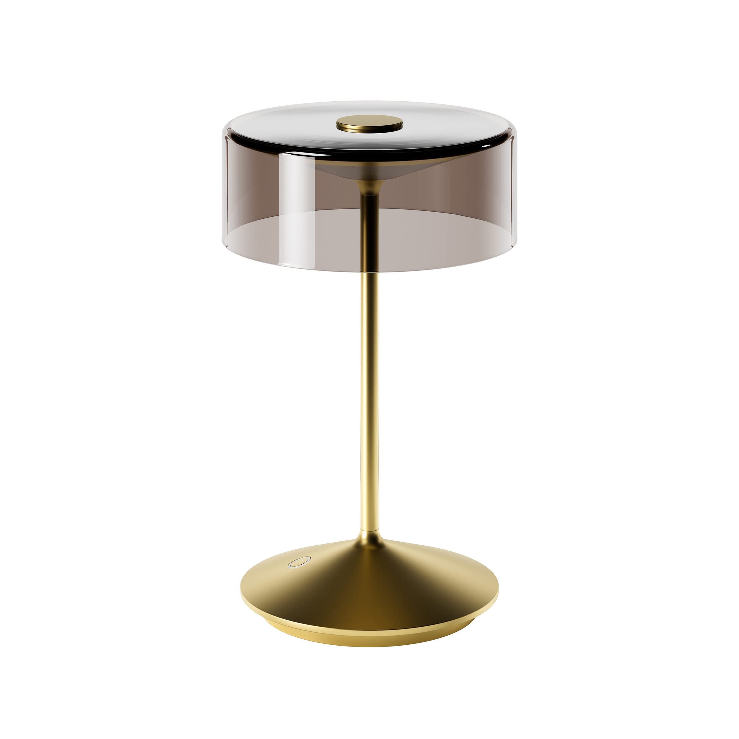 SIGOR Numotion - Dimmbare LED Akku-Tischleuchte Indoor & Outdoor, IP54 spritzwassergeschützt, Höhe 26,5 cm, aufladbar mit Easy Connect, 12 h Leuchtdauer, goldfarben