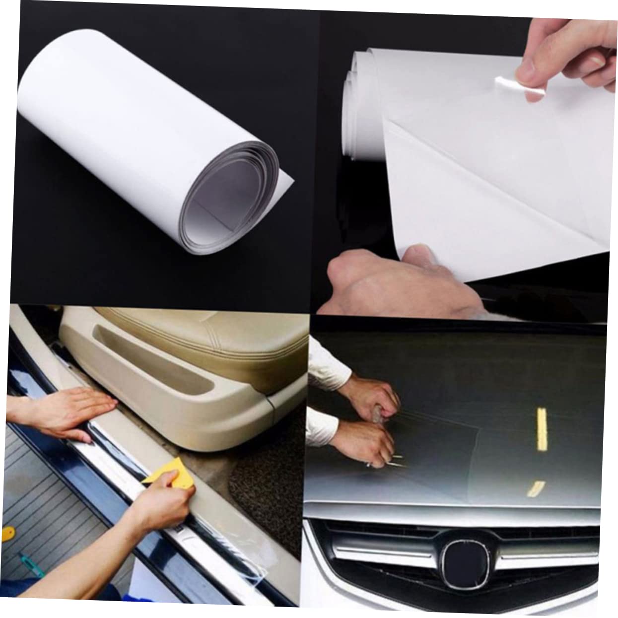 POPETPOP Pellicola Protettiva Misura 50cm X 300cm per Auto in PVC Trasparente 3 Strati Resistente all'Acqua al Freddo per Protezione Carrozzeria e Sportelli