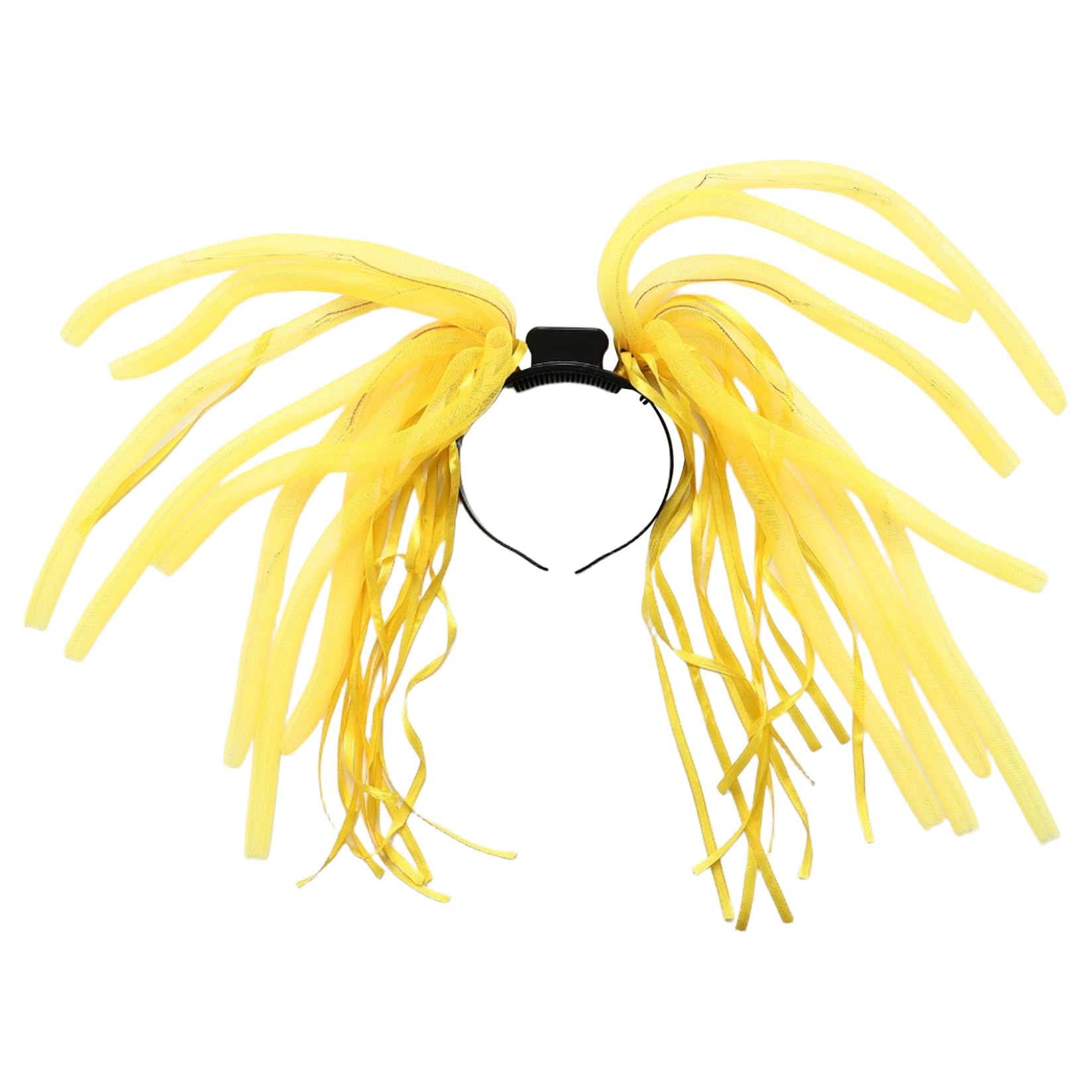Runhomal Adults Led Light Up Noodle Headband Flash Rave Hair Hoop For Halloween Christmas Nightclub Party Yellow One Size