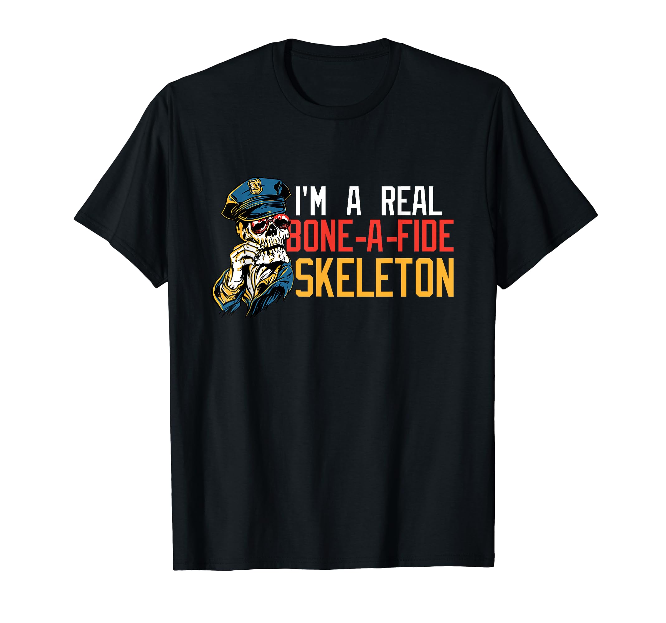Bone-A-Fide Skeleton Halloween Costume Pun Veteran T-Shirt