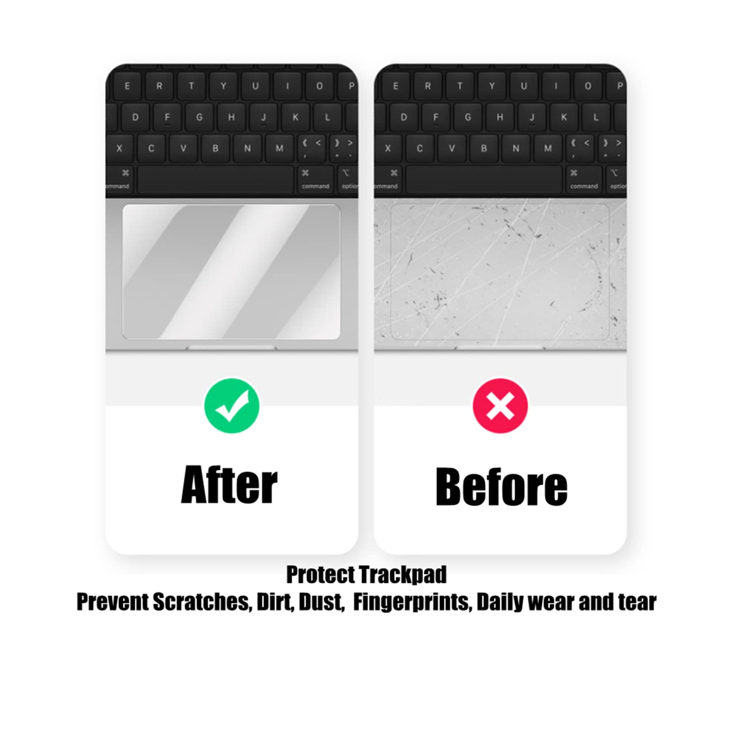 Se7enline Compatible with 2024 MacBook Pro 14 inch Touchpad Protector Trackpad Cover Unti-Scratch Smooth Surface Unti-Water for M3 M2 M1 Pro/Max A2918 A2992 A2442 A2779,Transparent,(2 Pack)
