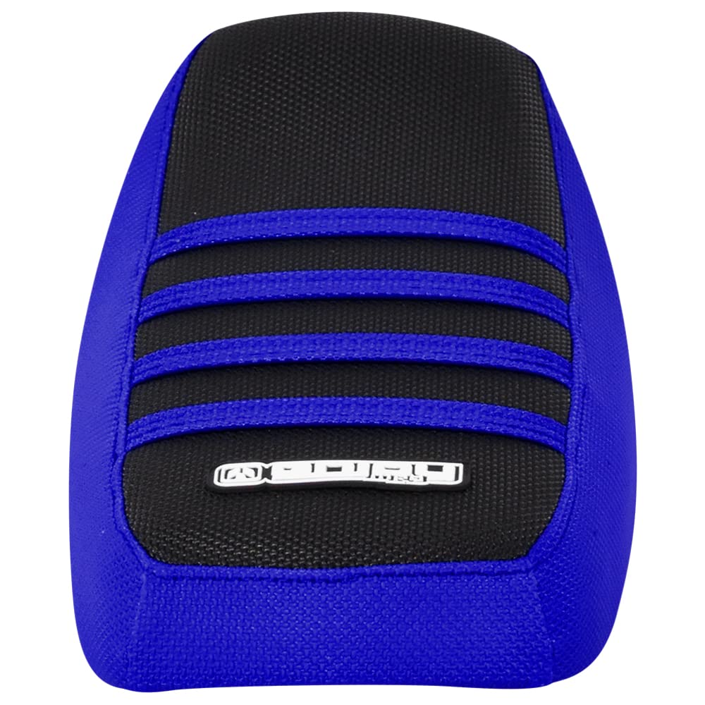 Enjoy Mfg Ribbed Seat Cover - Compatible Fit for Luna Float Sur Ron Sur-Ron Light Bee MX & X E-Bike #348 (Blue - Black - Blue Ribs)
