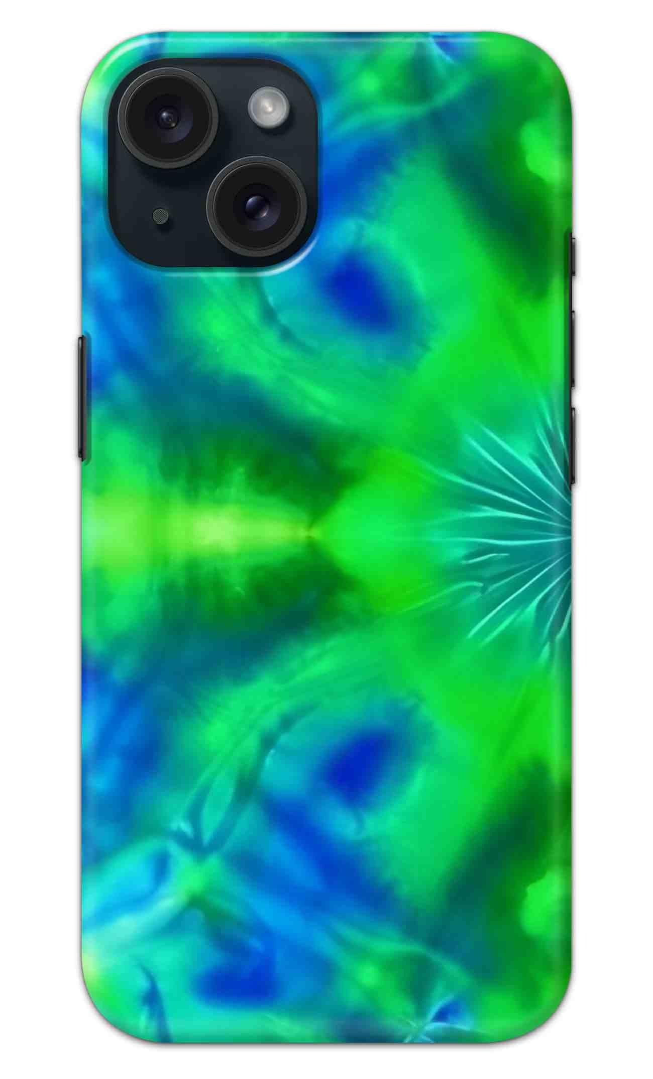 NDCOM for iPhone 15 Back Cover Hard Case Tangled Tones Abstract Tie-Dye Printed