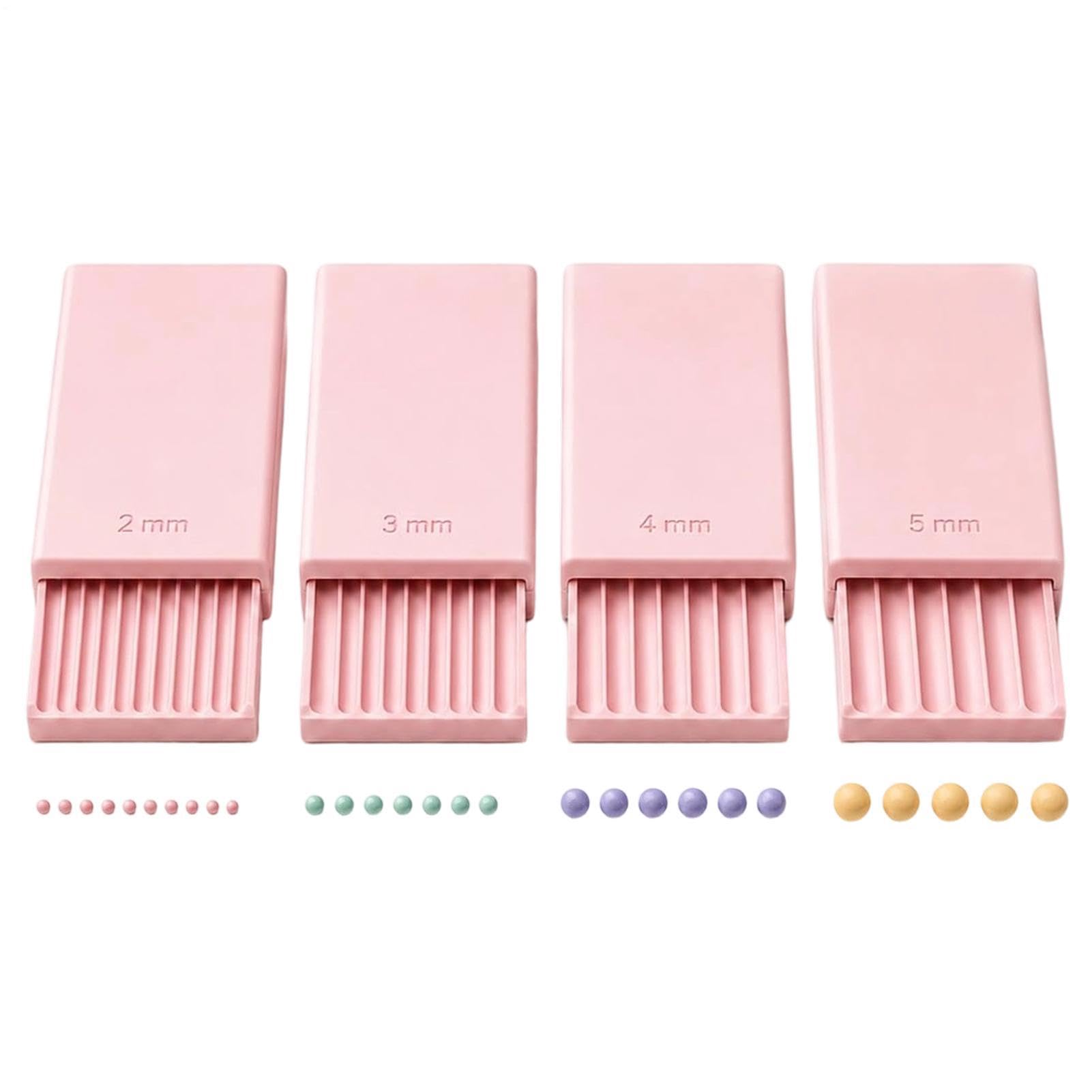 4PCS Clay Ball Maker, 3D Printed Gel Ball Clay Bead Roller, Pink