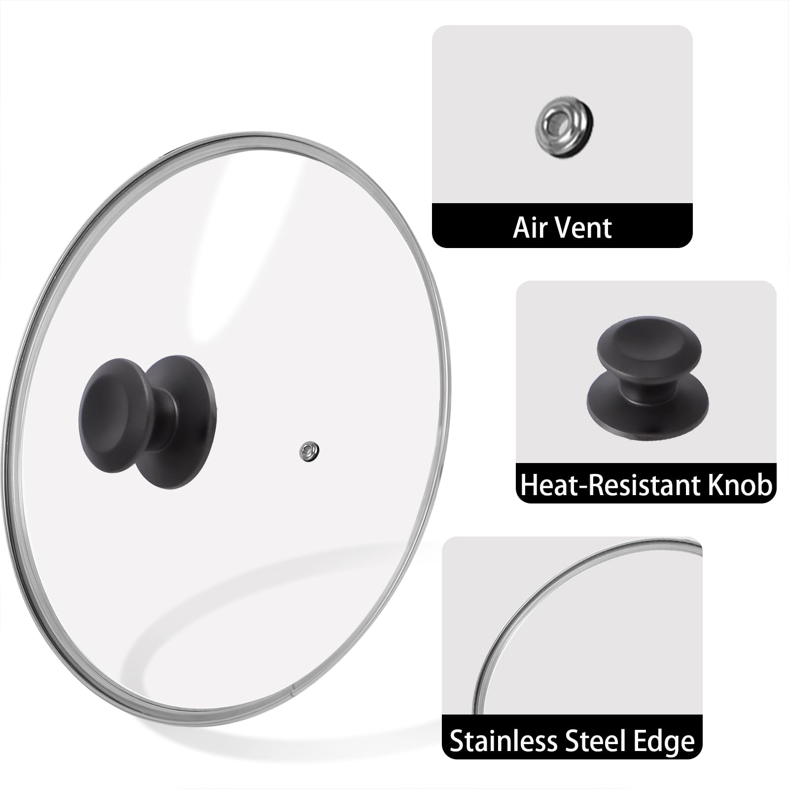 11 Inch Tempered Glass Lid - Cookware Accessory -4