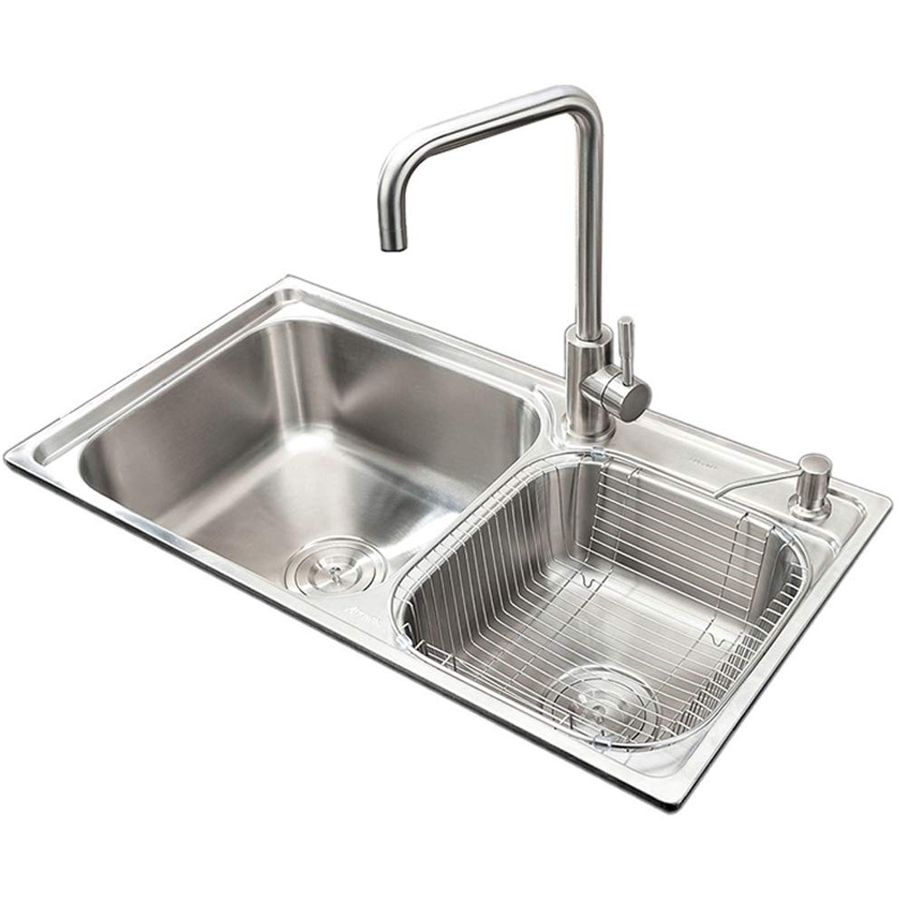 Évier de Cuisine double bac HomeLava 72cm en Inox 304 anti-corrosion avec accessoires