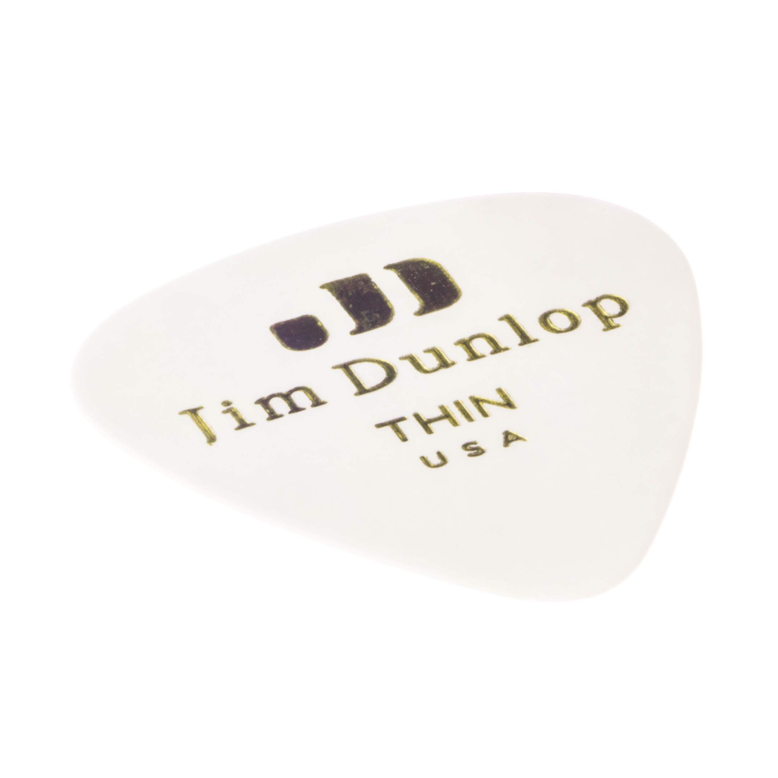 Dunlop 483R01TH Genuine Celluloid, White, Thin, 72/Bag - Image 3