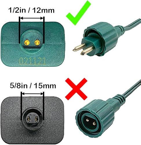 Miniatura 2 de Cable de alimentación para luces de árbol de Navidad X-Mas iluminación navideña cadena de luz LED impermeable conector de 12 pulgada para interiores