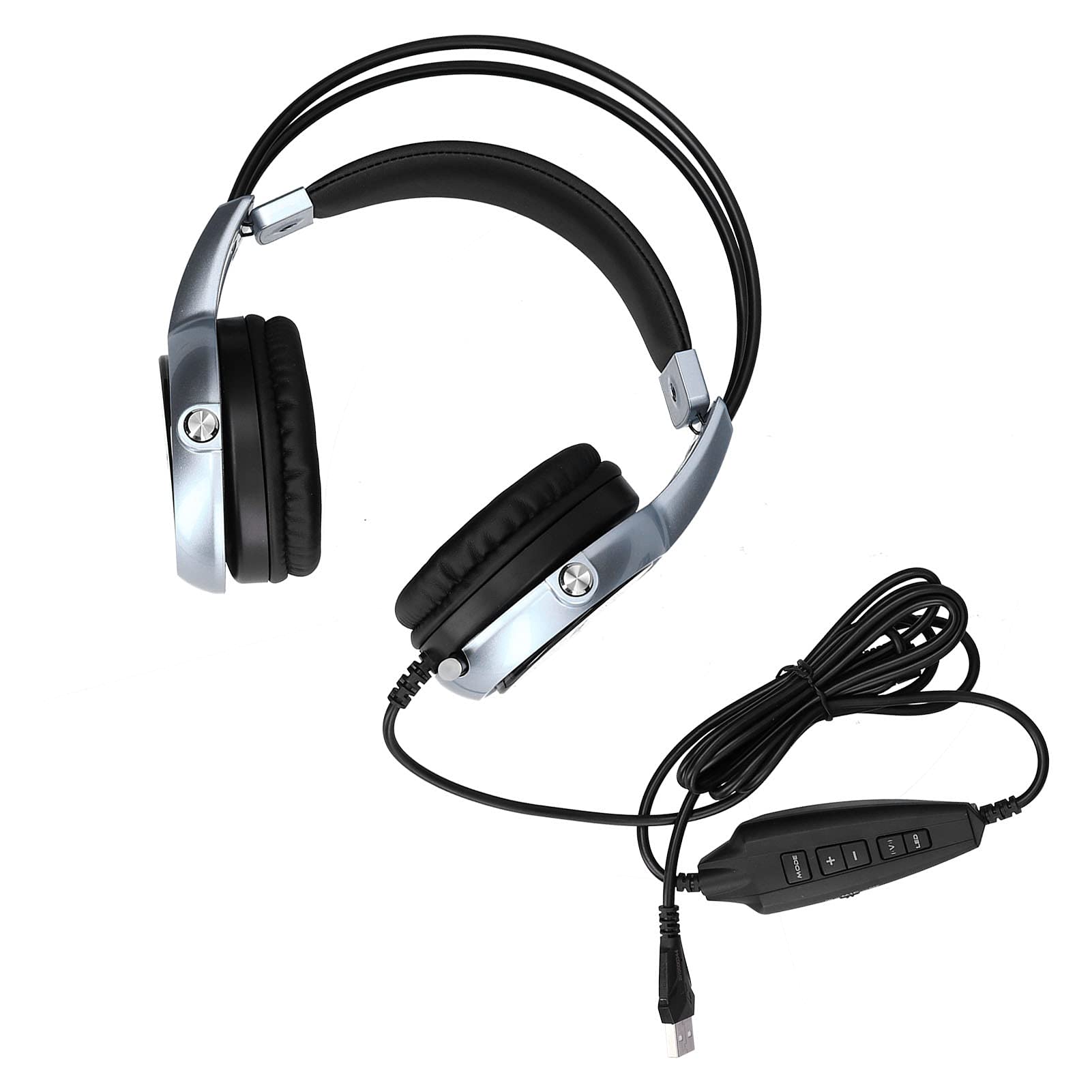 T Opiky Zestaw Słuchawkowy do Gier, PC / Komputer/laptop Słuchawki Montowane na Głowie z Mikrofonem, Wielokanałowy Subwoofer Stereo 7.1, Basowy Surround, Ergonomiczna Dźwiękoszczelna Redukcja Szumów RGB, Cyjanowa (Zielono-niebieski)