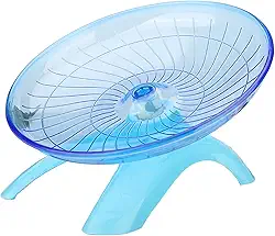 Roda silenciosa para hamster de 30,5 cm – Roda de exercício UFO para animais pequenos (azul, ultra silenciosa e segura)