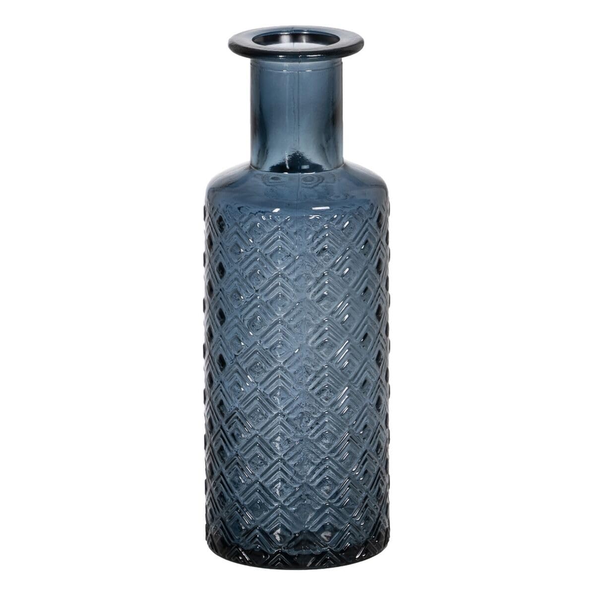BigBuy Home We Care Vase Blue Recycled Glass 9 x 9 x 28 cm