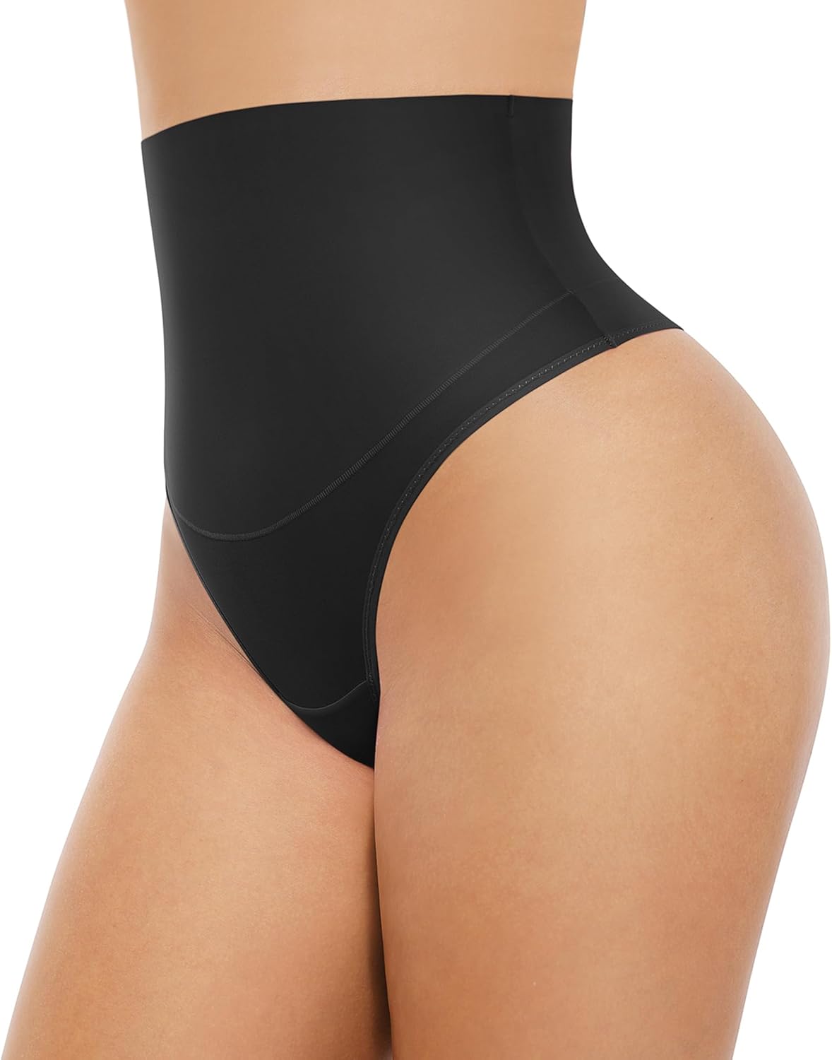 FeelinGirl Thong Shapewear Tummy Control Mid Waisted Seamless Shapewear for Women Moderate Compression