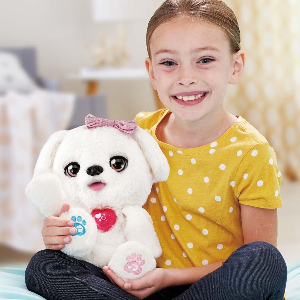 VTech - KissKiss, Mon Toutou Bisous, Peluche Interactive, Tête et Visage Animés, Compagnon Câlin Électronique, Animal à Fonctions, Jouet Chien Interactif, Cadeau Enfant Dès 3 Ans - Contenu en Français