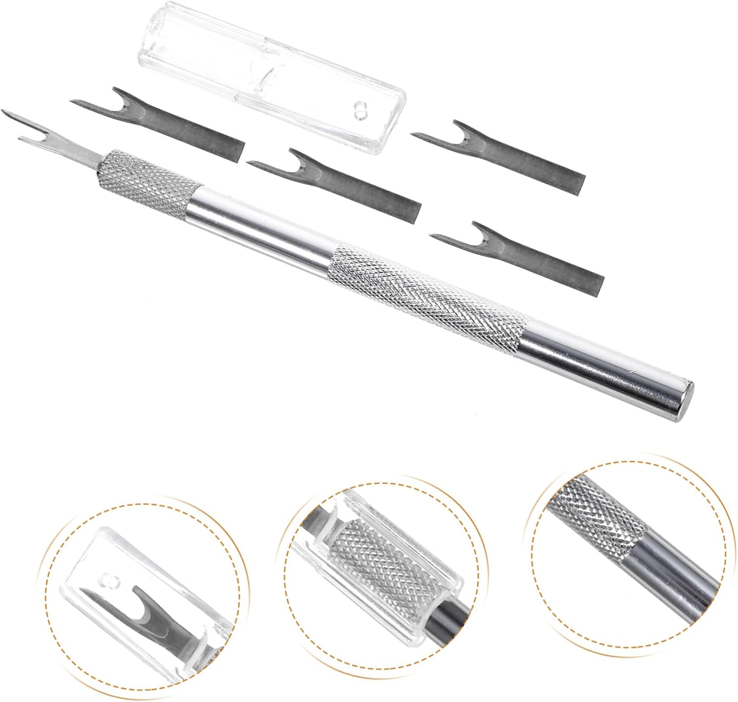 Housoutil 1set Metal Seam Ripper Tool Ergonomic Handle for Removal Thread Cutter Kit for Embroidery and Sewing Projects