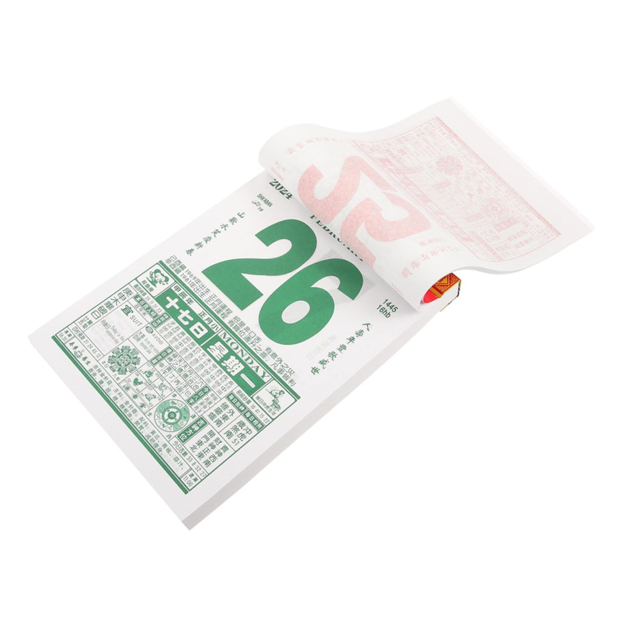 Calendario Lunar De Pared Calendario Tradicional Chino Diseño Tearable Para Hogar y Oficina