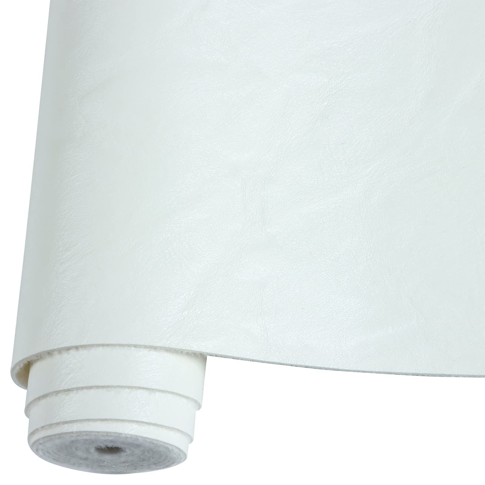Rollo de piel sintética de color liso blanco de 30 cm x 135 cm, material para hacer manualidades, hacer manualidades, aretes de cuero, lazos, costura de bricolaje (blanco)