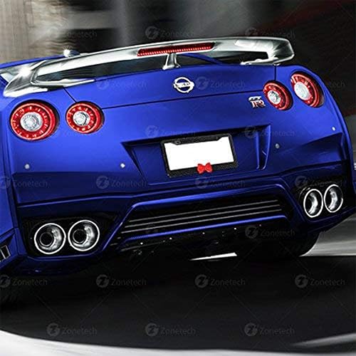 Miniatura 7 de ZONETECH Marco brillante para placa de matrícula con diamantes de imitación (marco de diamantes de imitación con lazo rojo, 1 unidad)