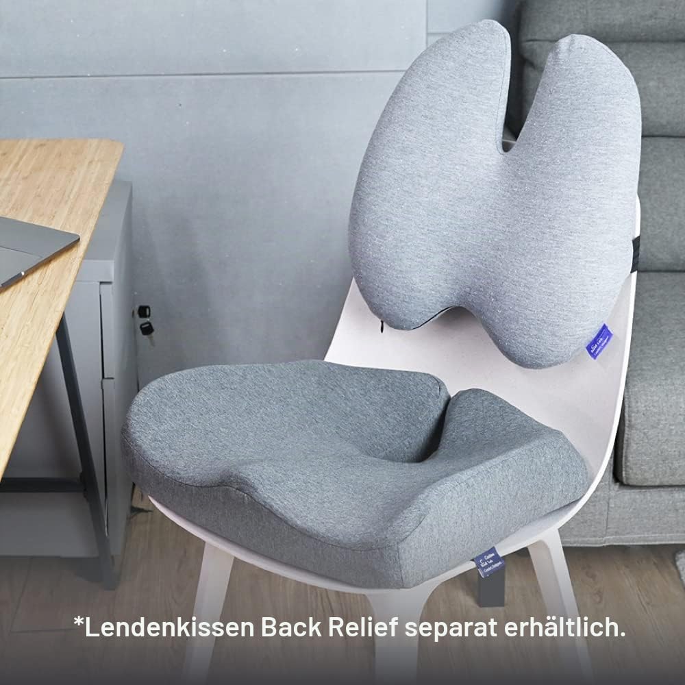 Cushion Lab Patentiertes Druckentlastungs-Sitzkissen für langes Sitzen auf Büro- und Heimstuhl, extra dichter Memory-Schaum für weiche Unterstützung, Auto & Stuhlpolster für Hüfte, Ischias, Schwarz