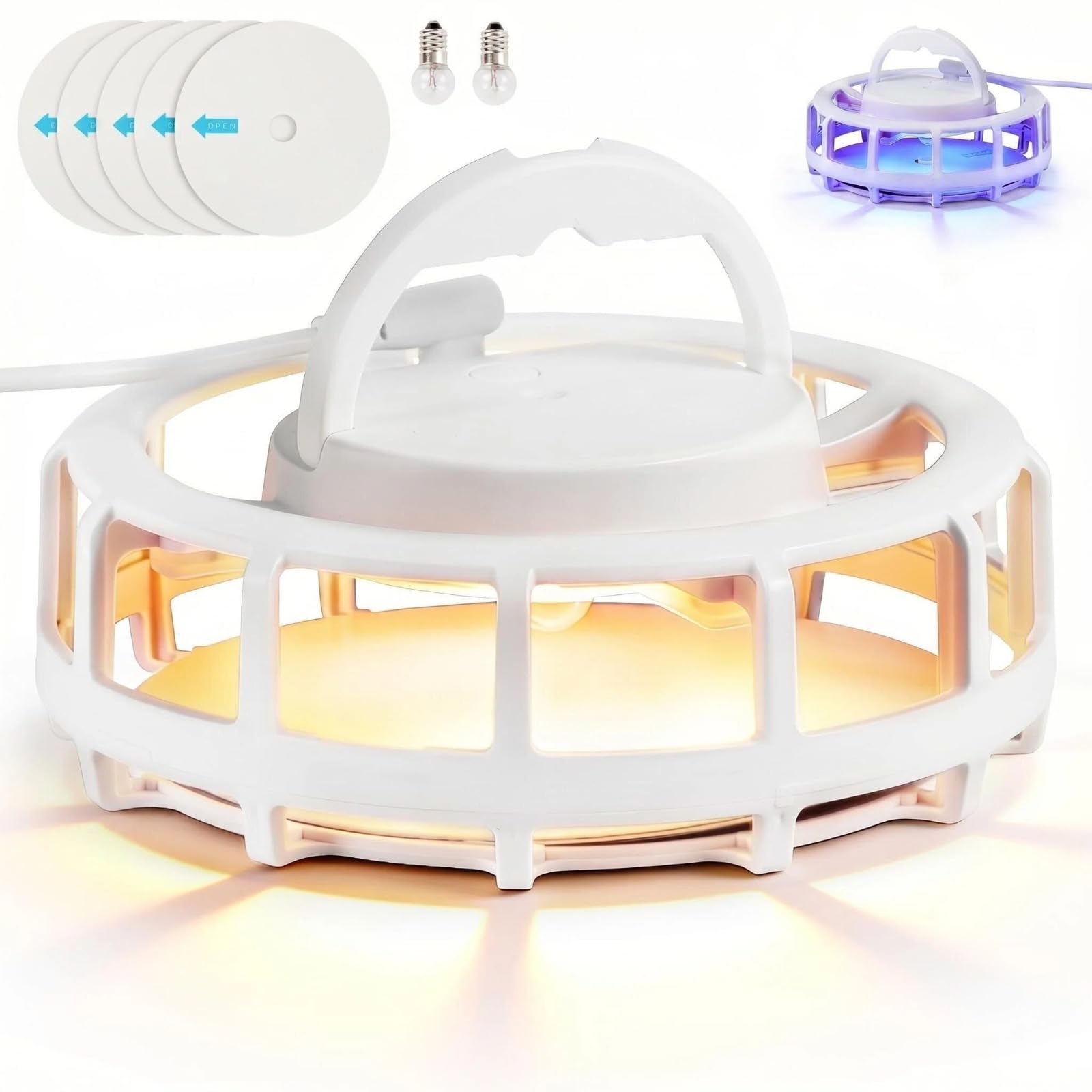 Flea Trap for Home, 4 Mode USB Flea Light Trap with Sticky Pads