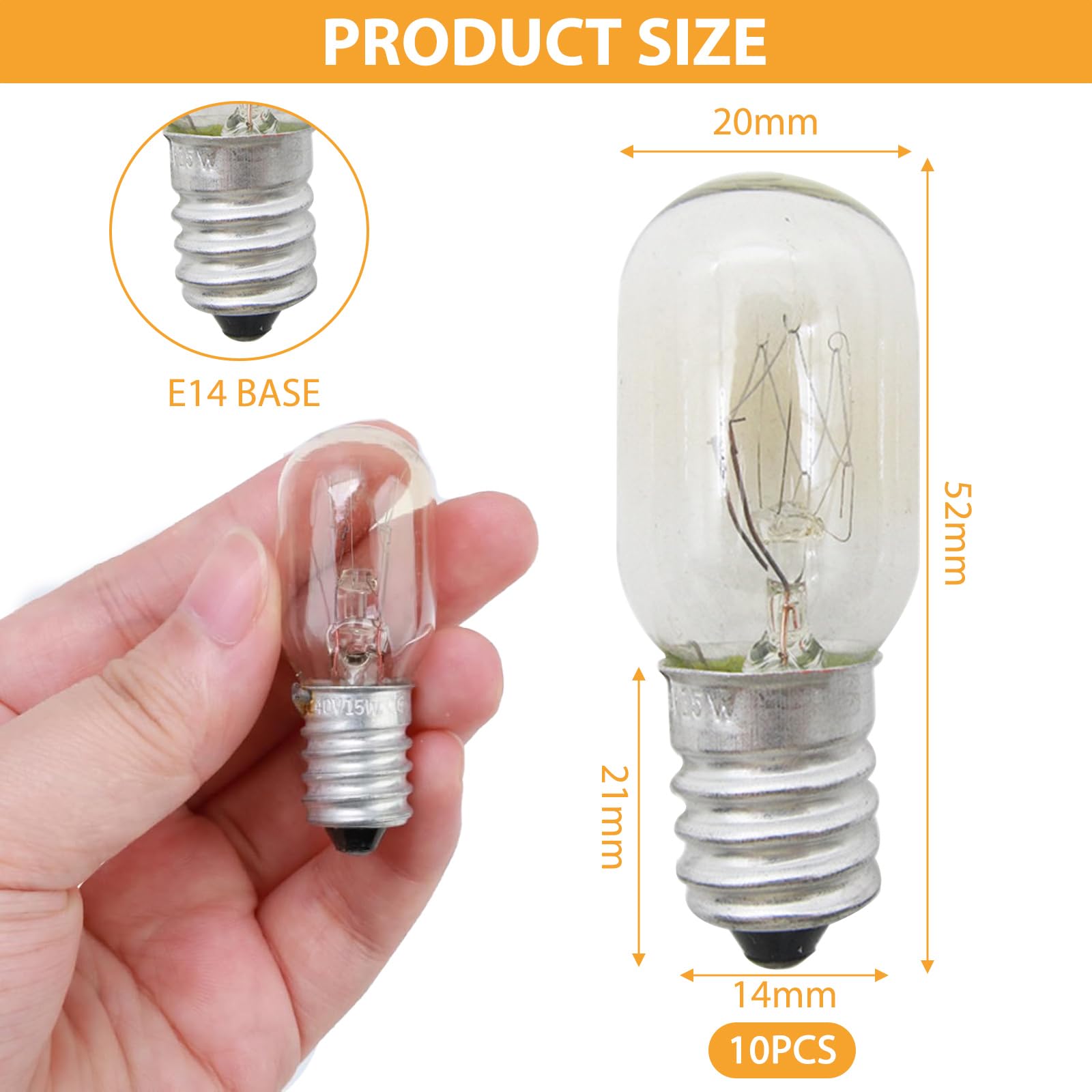 MADGININE 10-Pack 15W E27 Salt Lamp Bulb for Himalaya Salt Lamp Scentsy, Fridge, Freezer, SES Sewing Machine - Image 2