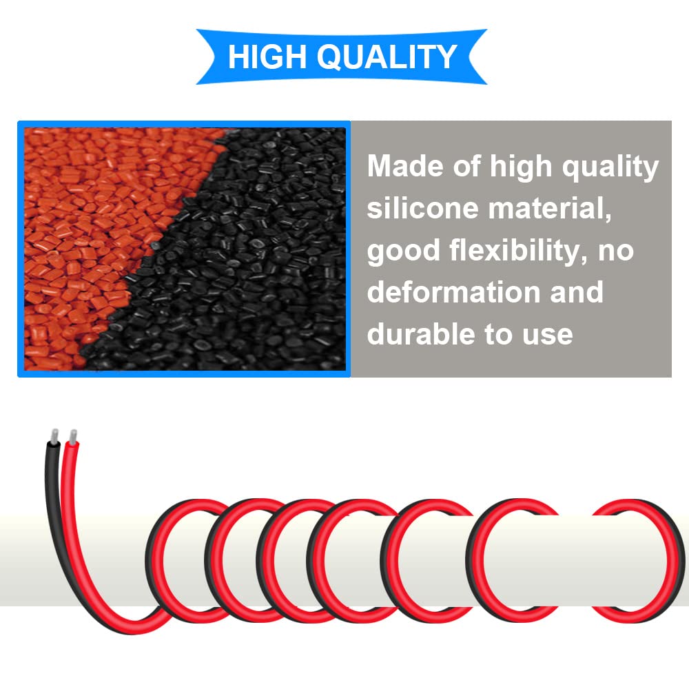 TUOFENG Cavo elettrico 22 Calibro 30 m 2pin Cavo in silicone Cavo a gancio Cavo flessibile e flessibile 60 Fili di filo in rame stagnato Resistente
