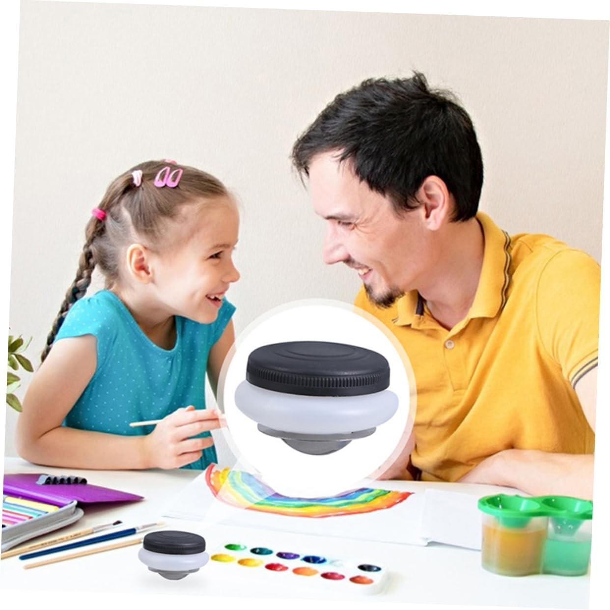 TOPPERFUN 2pcs Professional Oil Painting Palette Cups Stainless Steel Paint Cups Lids Reusable Paint Mixing Pots