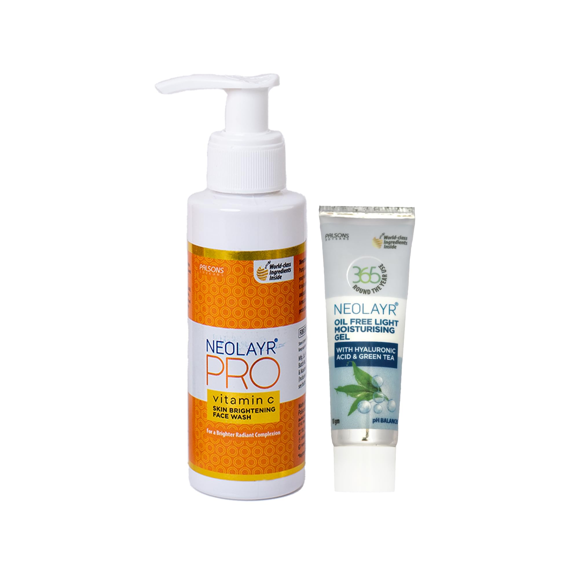 Pro Vitamin C Skin Brightening Face Wash with Free Neolayr Oil Free Light Moisturising Gel Sample | With Vitamin C and Turmeric | Enjoy Radiant Skin| Fights Free Radical Damage | For Gentle Cleansing|100 ML