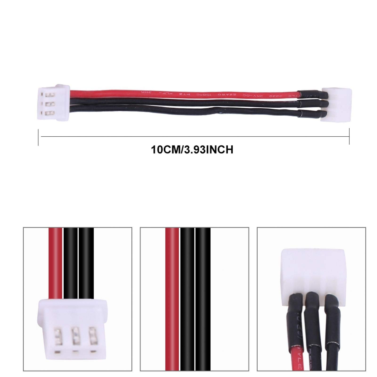 Lot 5 Câbles D'extension Lipo équilibrés – 10 Cm – 2S à 6S – Silicone AWG22