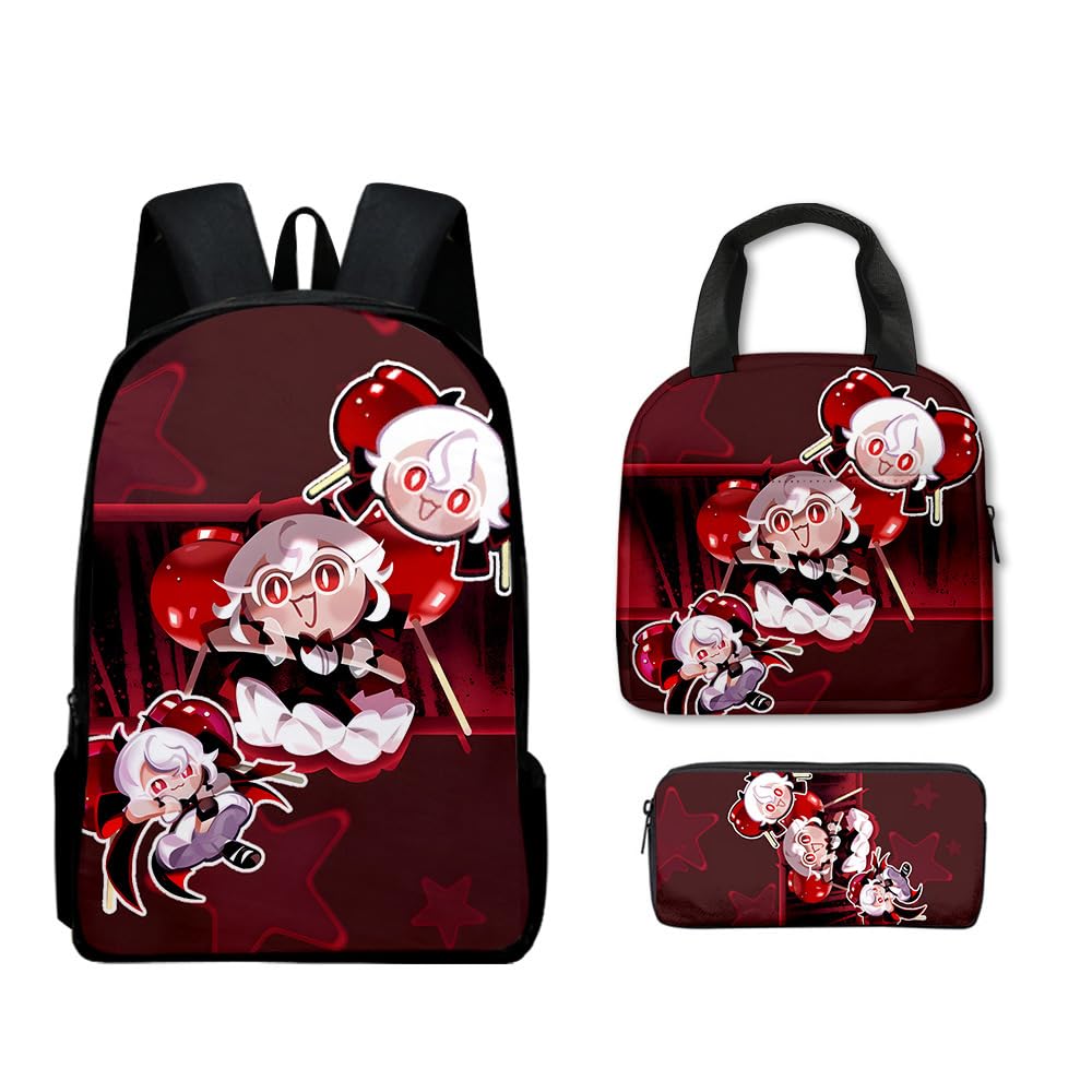 Hzsyc C01 Kids Shadow Milk Cookie Backpack Lunch Bag Pencil Case 3Pcs Set - 16In (,3Pcs)