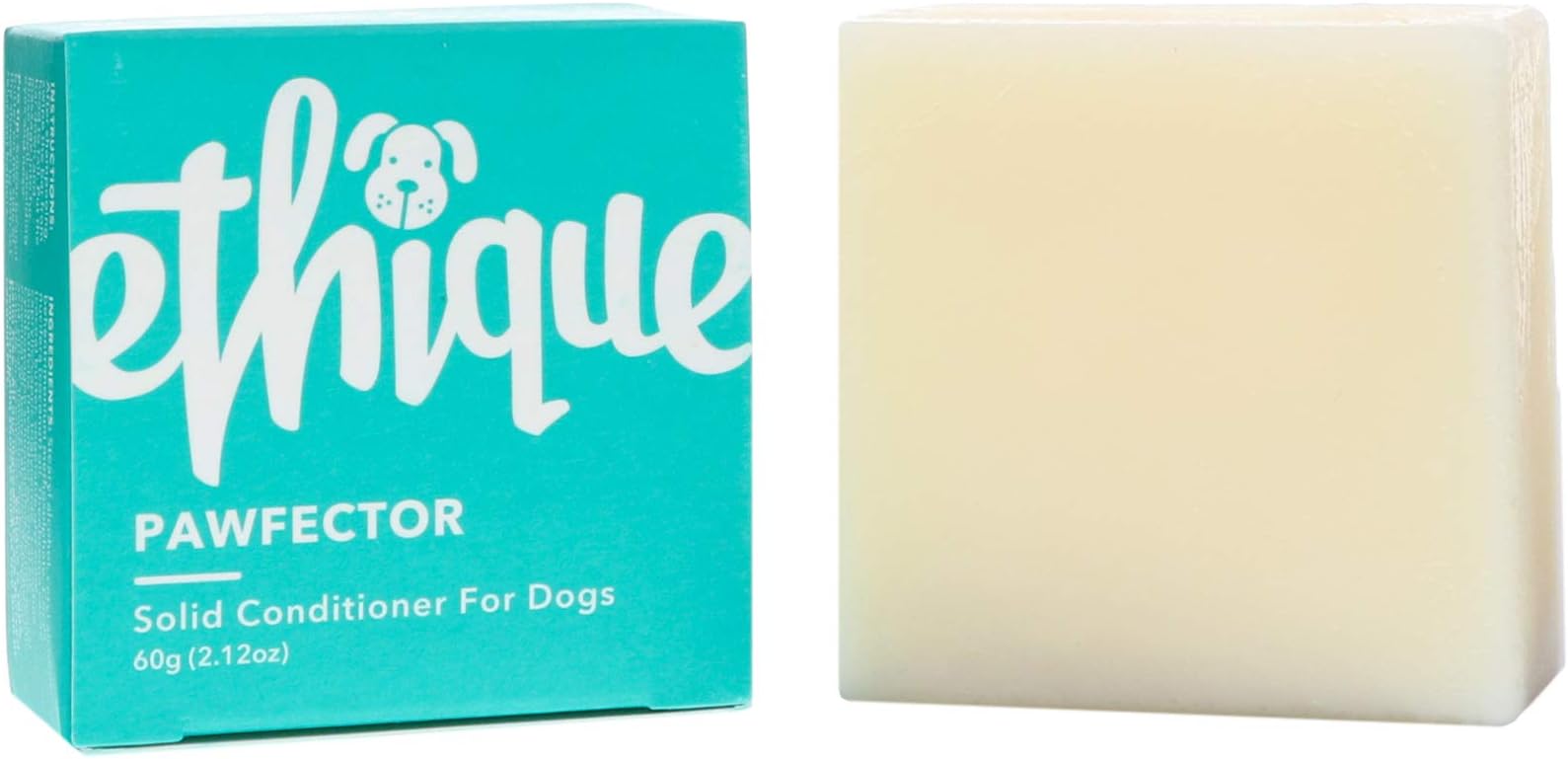 EthiqueEco-Friendly Dog Conditioner Bar, Pawfector - Sustainable Natural Conditioner for Dogs, Plastic Free, pH Balanced, Vegan, Palm Oil Free, Plant Based, 100% Compostable and Zero Waste, 2.12oz
