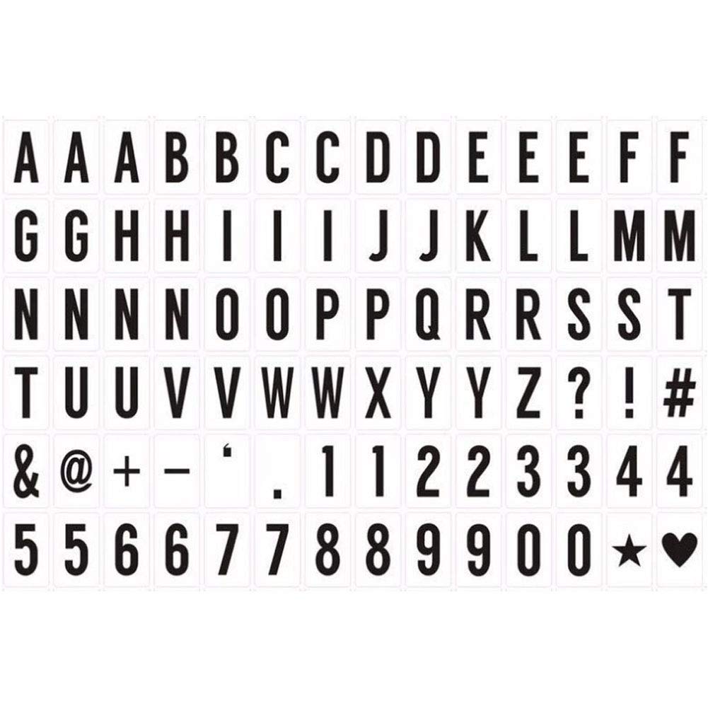Tossper A4 A5 Card Letters For Light Up Box Sign Black Color Letters, Numbers, Symbols For Use With A4 A5 Cinematic Light Boxes