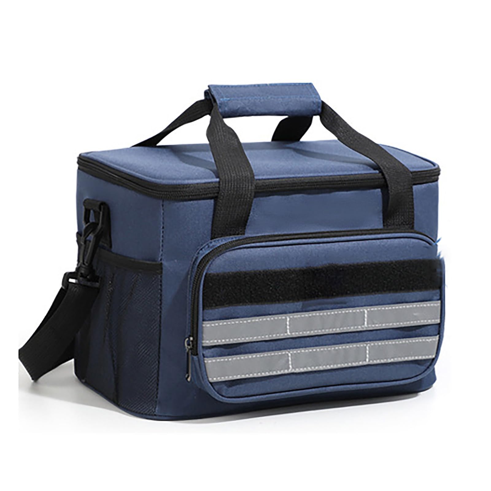 Bolsa IsotéRmica Plegable, Bolsa TéRmica Grande, Correa De Hombro Ajustable, Ideal Para La Oficina, El Trabajo, La Escuela, La Playa O Los Viajes.-Navy Blue