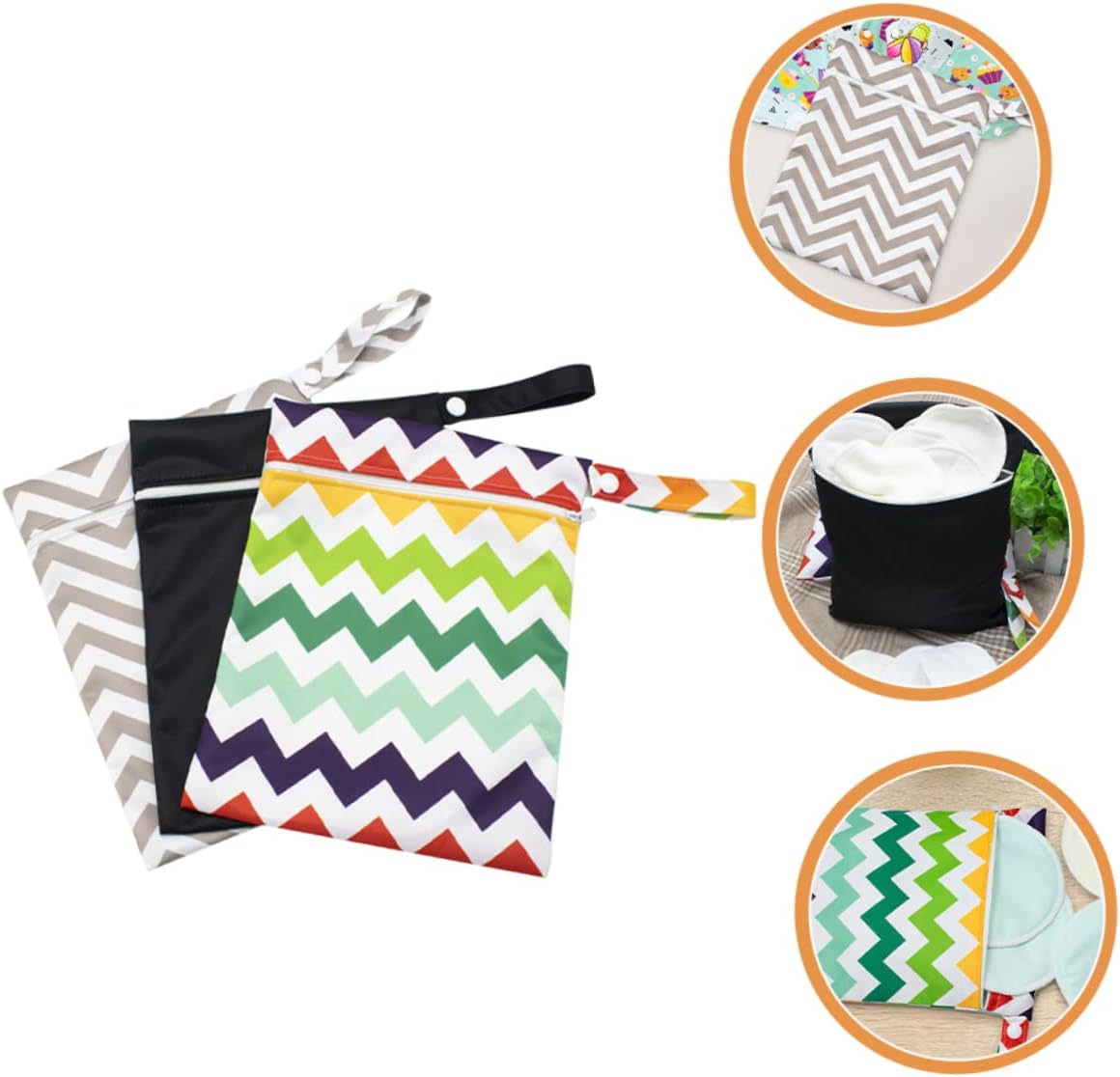 Waterproof Diaper Bag Makeup Pouch 3pcs Medium Portable Baby Organizer Zipper for Outdoor Use Travel and Stroller Accessories