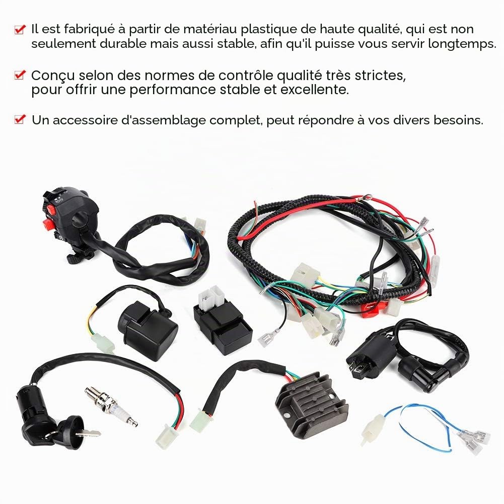 EBTOOLS pour faisceau electrique Accessoire d'assemblage CDI de fil de câblage électrique pour VTT QUAD Faisceau de câblage smc quad 250ccm, faisceau de câblage de déma