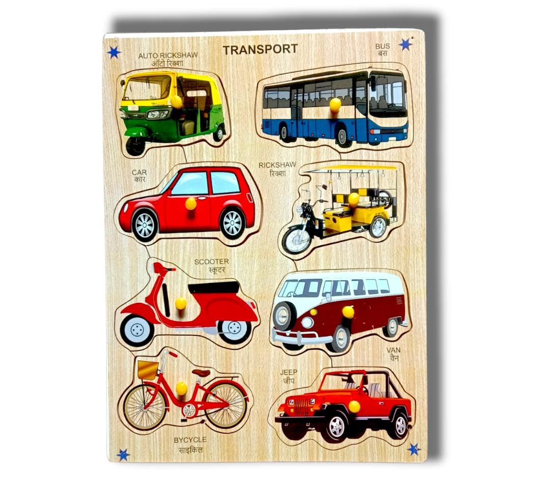 Aasiya Wooden Transport Puzzle with Picture Educational Board for Kids 8 Transport Knob, Early Educational Learning Wooden Puzzle Board for Kids, Children Boys & Girls (8 Pieces) (B0CH6GLVGC) Amazon Price History, Amazon Price Tracker
