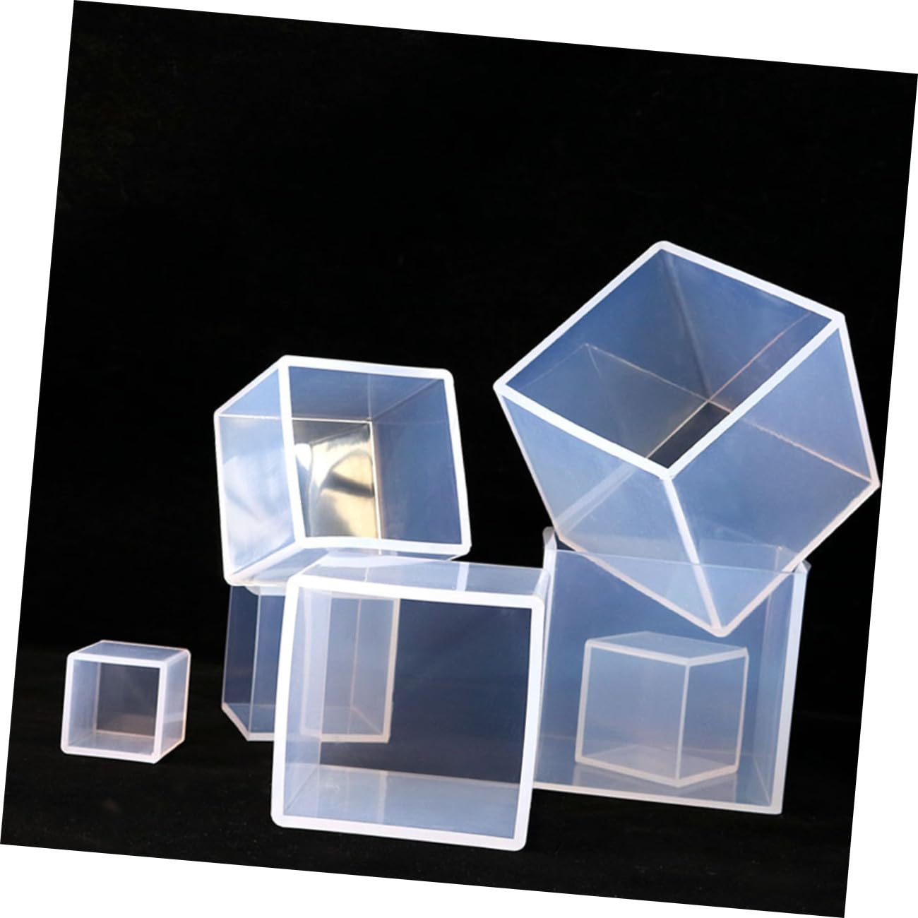 OSALADI 5 Pièces Moule Carré Silicone Lot de Moules pour Bricolage et Loisirs Créatifs de Forme Carrée pour Coulée