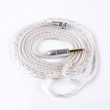 NEX Cavo per auricolari in rame intrecciato ibrido a 16 conduttori placcato in argento, 1.2 metri, MMCX, 2.5 mm, compatibile con Shure, Westone, Fiio, Astell & Kern, Shanling