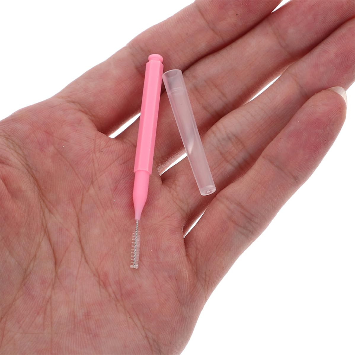 Uonlytech Spazzolini per Pulizia Profonda Denti e Gengive Interdentali 200 Pezzi Rosa Manico Ergonomico in Pp e Acciaio Inossidabile per Uso Domestico e Ufficio