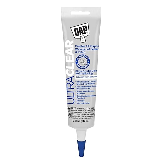 DAP 18381 Premium Elastomeric Sealant, Crystal Clear, 5 oz Squeeze Tube
