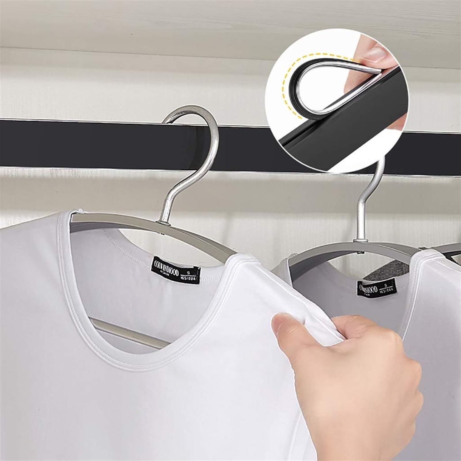 50-130cm Barra Per Armadio Per Carichi Pesanti, Gruccia In Metallo Con Carico Di 75 Kg, Asta Per Armadio Con Illuminazione A LED, Barra Per Armadio(Black,900mm)