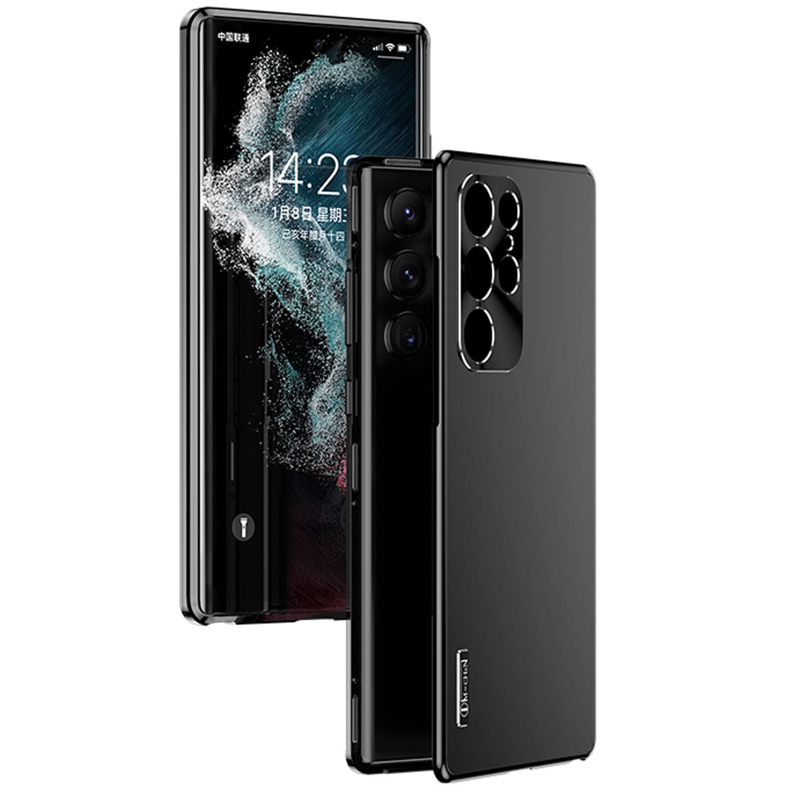 QANXGOG Stainless Steel Frame Case for Samsung Galaxy S23/S23 Plus/S23 Ultra, Anti-Fingerprint Matte Back Design, Slim Fit Shockproof All-Inclusive