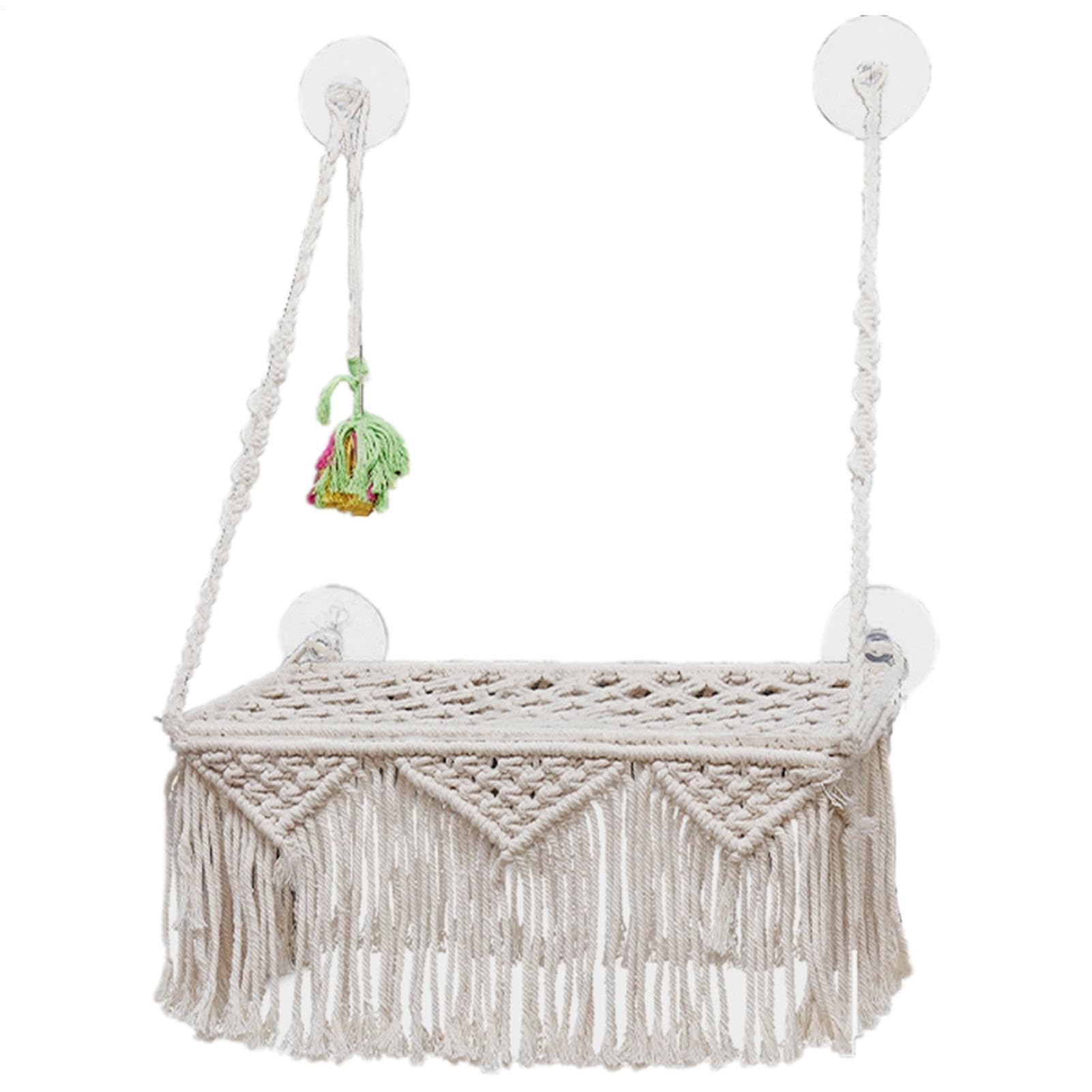 Katzenpfahl auf Fenster montiertes Regalbett - Macrame Katzenhängematte
