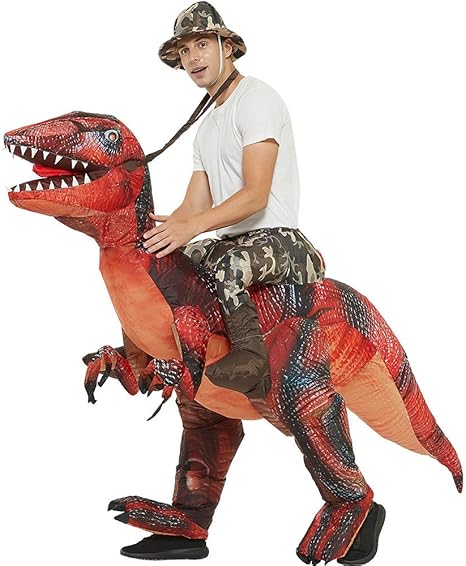 Amazon クリスマス パーティー 恐竜 着ぐるみ コスチューム 恐竜コスプレ ライダー服恐竜 大人用 男女共用 怪獣 空気充填 膨張式 衣装セットキャラクター扮衣装 イベント Usb携帶充電サポートです レッド Raptors コスプレ 仮装 通販
